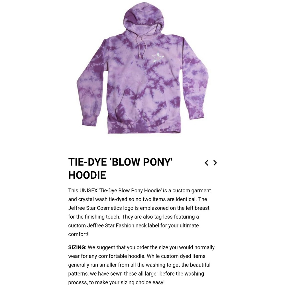Jeffree Star tie dye Blow Pony hoodie